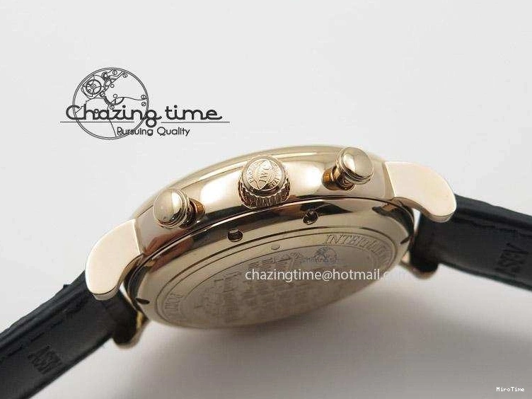 MIROTIME 0424 Portofino Chrono RG Black Dial on Black Leather Strap A HighPerformance 7389